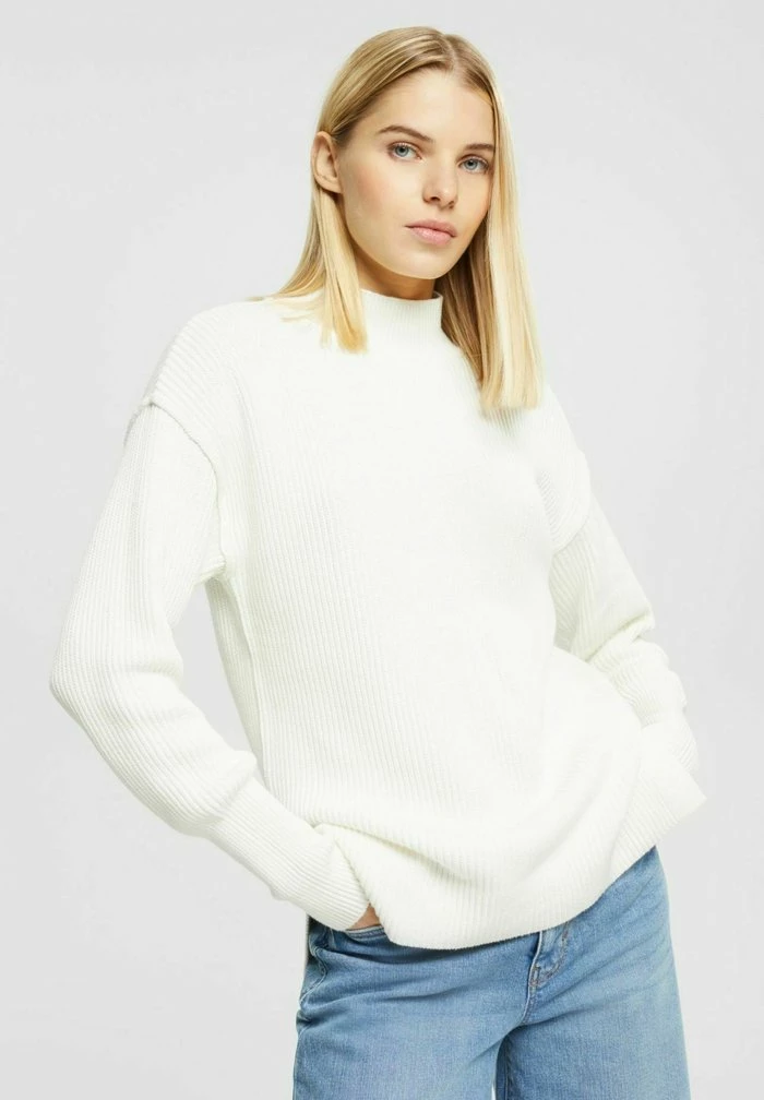 Edc By Esprit MIT MOCKNECK - Jumper - Off White 1 Edc By Esprit MIT MOCKNECK - Jumper - Off White