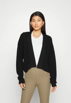 Edc By Esprit CROP SOFT SHORT OPEN CARDIGAN - Cardigan - Black