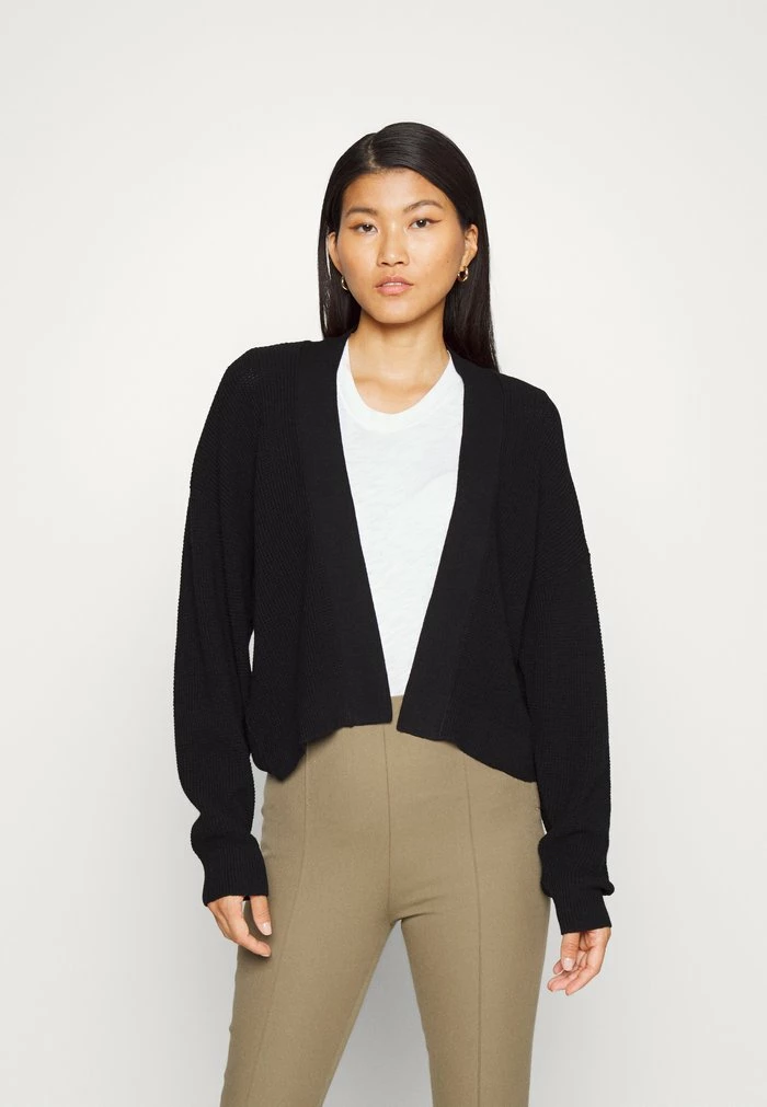 Edc By Esprit CROP SOFT SHORT OPEN CARDIGAN - Cardigan - Black 1 Edc By Esprit CROP SOFT SHORT OPEN CARDIGAN - Cardigan - Black
