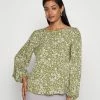 Edc By Esprit GATHERED BLOUSE - Long Sleeved Top - Olive