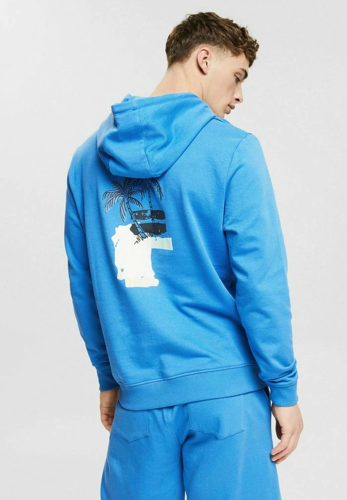 Edc By Esprit MIT RÜCKENPRINT - Hoodie - Bright Blue 3 Edc By Esprit MIT RÜCKENPRINT - Hoodie - Bright Blue - Image 3