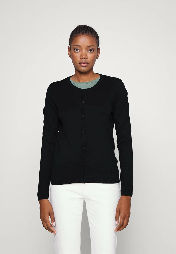 Edc By Esprit BASIC CREWNECK - Cardigan - Black 1 Edc By Esprit BASIC CREWNECK - Cardigan - Black