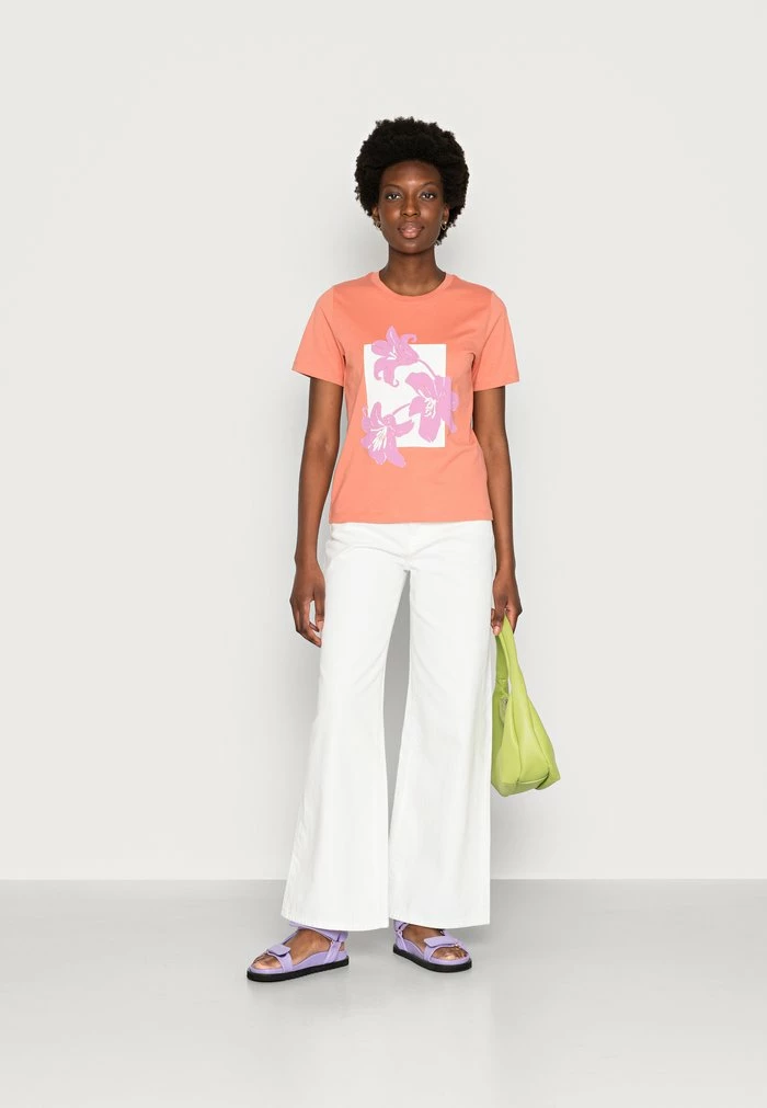 Edc By Esprit TEE - Print T-shirt - Peach 2 Edc By Esprit TEE - Print T-shirt - Peach - Image 2