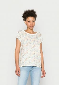 Edc By Esprit ROUNDNECK - Print T-shirt - Off White
