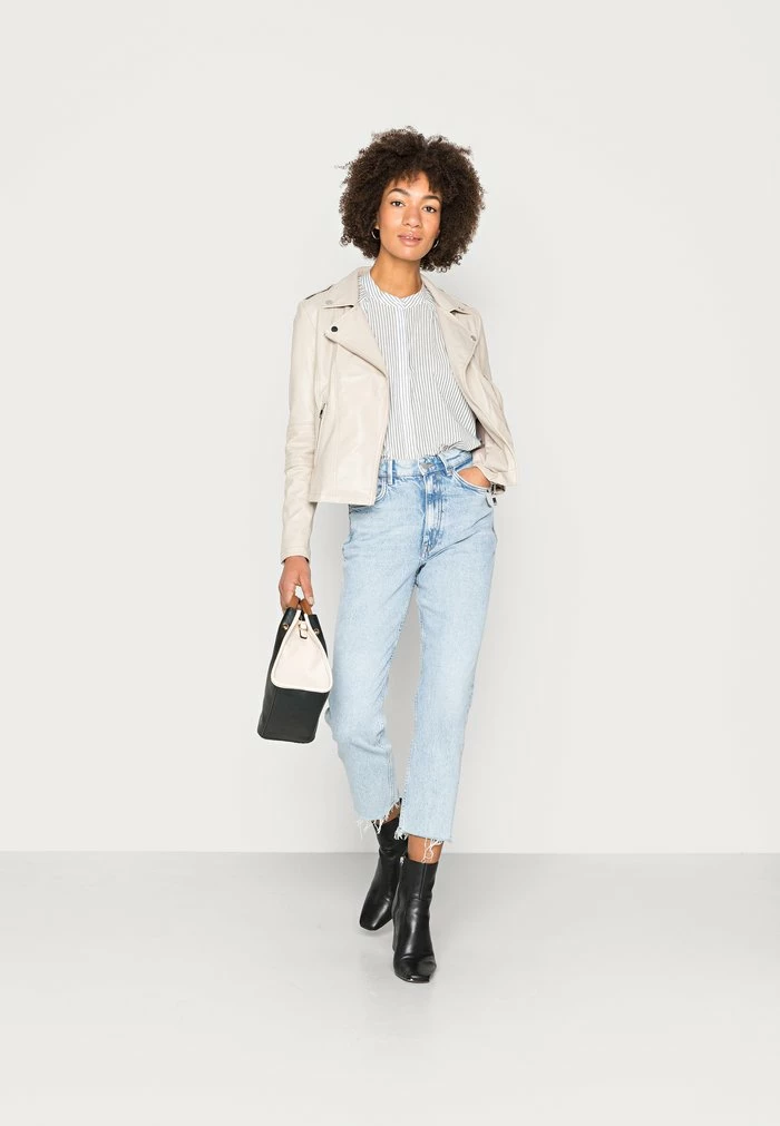 Edc By Esprit BIKER - Faux Leather Jacket - Cream Beige 2 Edc By Esprit BIKER - Faux Leather Jacket - Cream Beige - Image 2