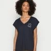 Edc By Esprit EMBRO - Basic T-shirt - Navy