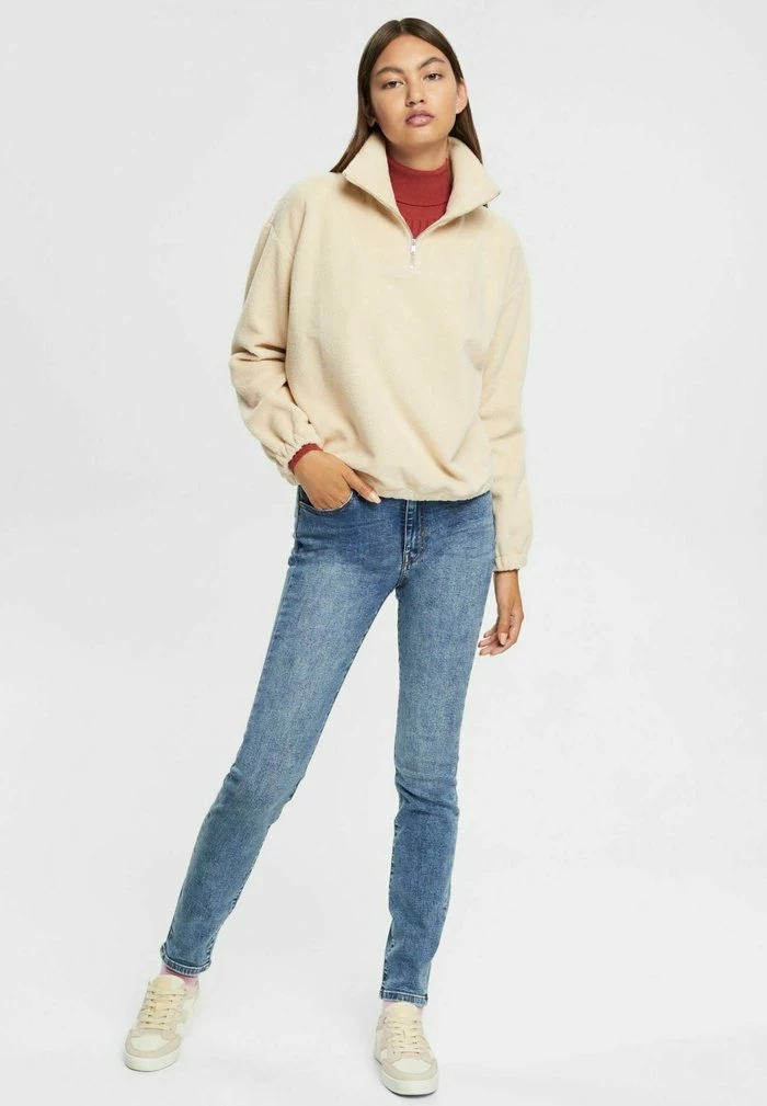 Edc By Esprit MIT ZIPKRAGEN - Fleece Jumper - Beige 2 Edc By Esprit MIT ZIPKRAGEN - Fleece Jumper - Beige - Image 2