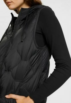 Edc By Esprit STEPPOPTIK - Waistcoat - Black -edc by Esprit Shop 4e8f573e9a704bd981e987bb15f42cc5