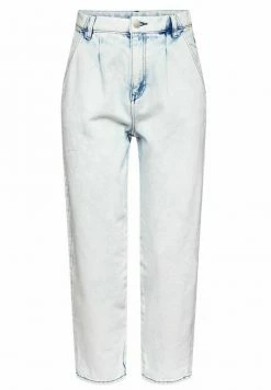 Edc By Esprit CROPPED MIT BUNDFALTEN - Straight Leg Jeans - Blue Bleached -edc by Esprit Shop 4eb669f375224d35ac05b4d058eb8544