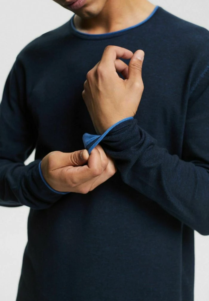 Edc By Esprit MIT ROLLKANTEN - Jumper - Navy 4 Edc By Esprit MIT ROLLKANTEN - Jumper - Navy - Image 4