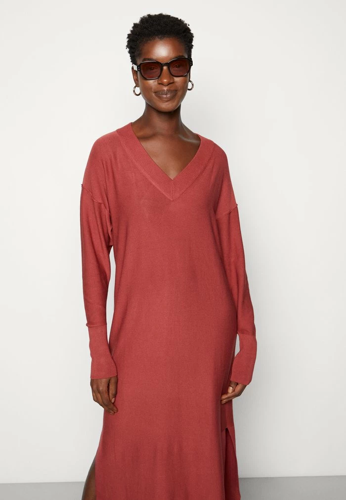 Edc By Esprit VNECK DRESS - Jumper Dress - Terracotta 4 Edc By Esprit VNECK DRESS - Jumper Dress - Terracotta - Image 4