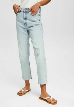 Edc By Esprit Straight Leg Jeans - Blue Bleached