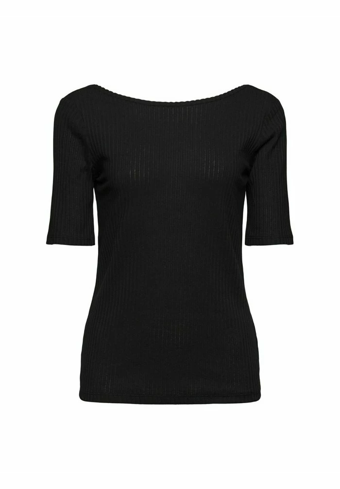Edc By Esprit MIT RÜCKENAUSSCHNITT - Basic T-shirt - Black 8 Edc By Esprit MIT RÜCKENAUSSCHNITT - Basic T-shirt - Black - Image 8