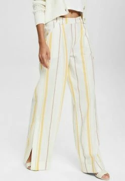 Edc By Esprit STREIFEN - Trousers - Off White