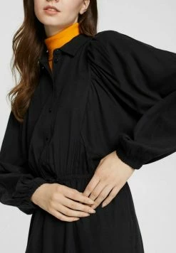 Edc By Esprit MIT DURCHZUGBAND - Shirt Dress - Black -edc by Esprit Shop 536d22be42364d59ac371f100719fb67