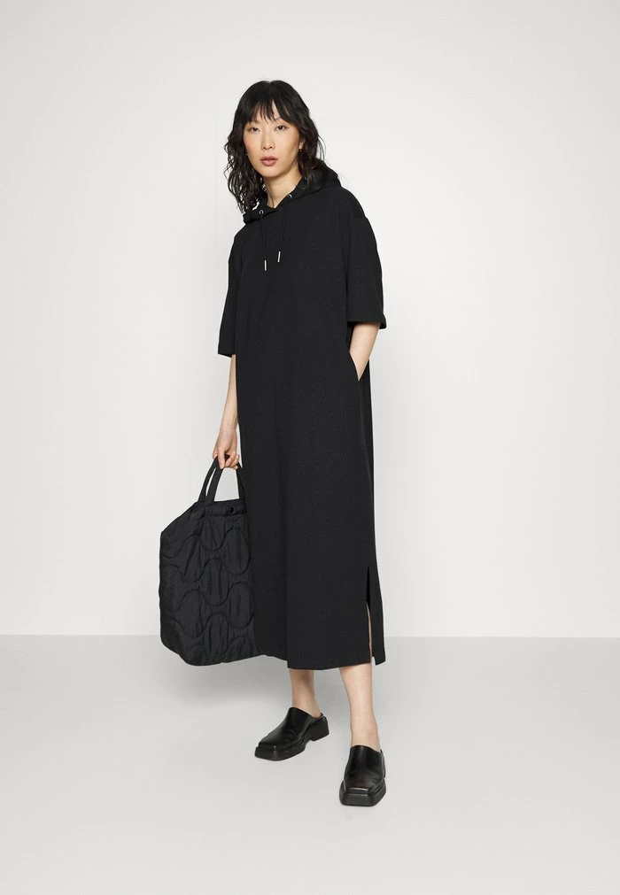 Edc By Esprit HOOD DRESS - Day Dress - Black 2 Edc By Esprit HOOD DRESS - Day Dress - Black - Image 2