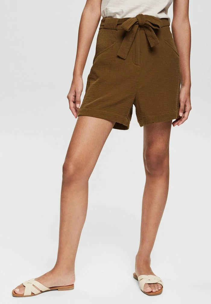 Edc By Esprit CRINKLE-EFFEKT - Shorts - Khaki Green 1 Edc By Esprit CRINKLE-EFFEKT - Shorts - Khaki Green