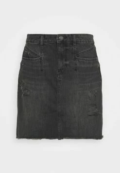 Edc By Esprit FESTIVAL SKIRT - Mini Skirt - Black Dark Wash
