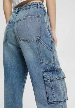 Edc By Esprit MIT HANFANTEIL - Straight Leg Jeans - Blue Medium Wash -edc by Esprit Shop 595bdcf24b144d4992d1f7244c41c215