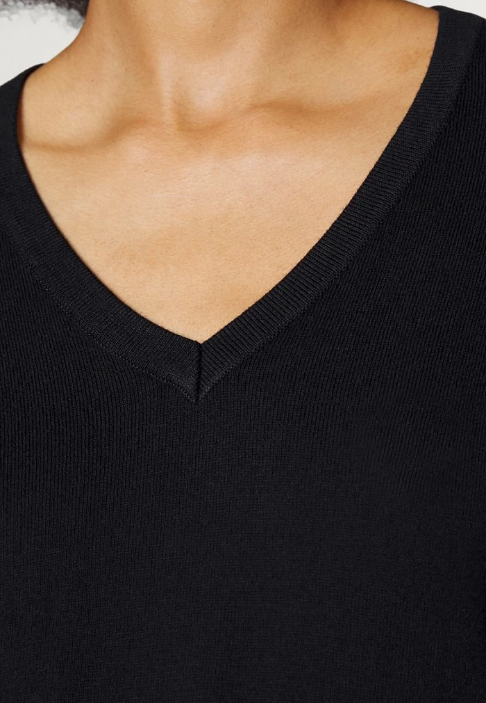 Edc By Esprit BASIC V-NECK - Jumper - Black 5 Edc By Esprit BASIC V-NECK - Jumper - Black - Image 5