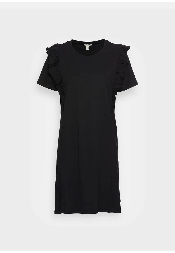 Edc By Esprit FRILL DRESS - Day Dress - Black 4 Edc By Esprit FRILL DRESS - Day Dress - Black - Image 4