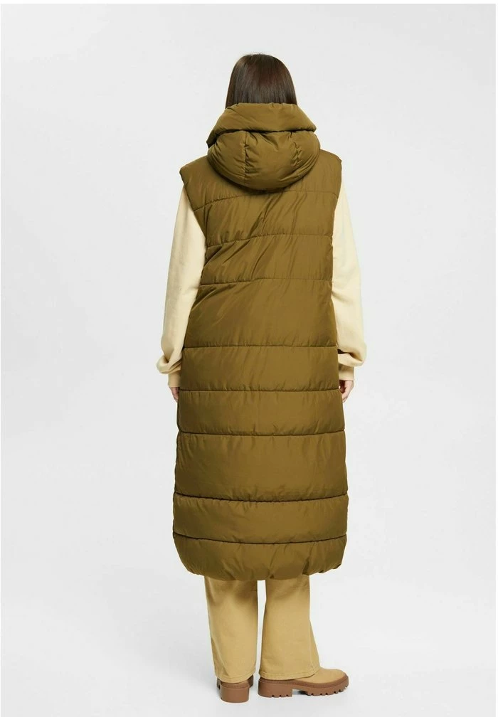 Edc By Esprit LONGLINE - Waistcoat - Khaki Green 3 Edc By Esprit LONGLINE - Waistcoat - Khaki Green - Image 3