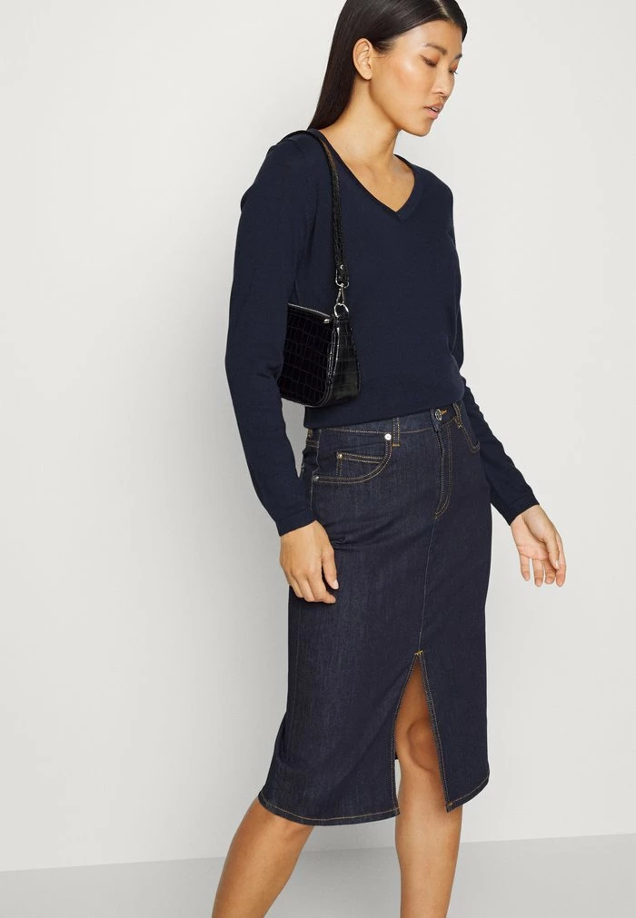 Edc By Esprit BASIC V-NECK - Jumper - Navy 4 Edc By Esprit BASIC V-NECK - Jumper - Navy - Image 4