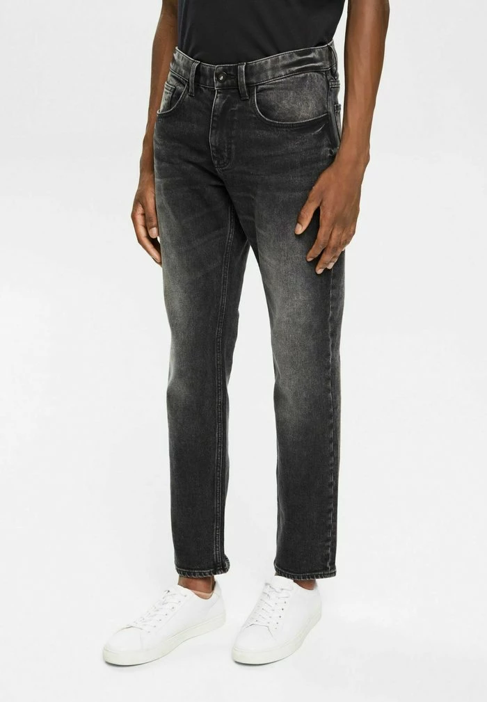 Edc By Esprit OUT STRETCH - Straight Leg Jeans - Black Medium Wash 1 Edc By Esprit OUT STRETCH - Straight Leg Jeans - Black Medium Wash