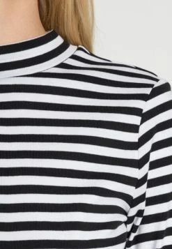 Edc By Esprit FULL NEELDE MOCK NECK STRIPED - Long Sleeved Top - Black -edc by Esprit Shop 5c4dfe826a8540bc8f3401cd2936112b