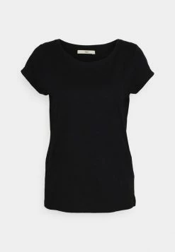 Edc By Esprit SLUB ROUND NECK - Basic T-shirt - Black -edc by Esprit Shop 5c5560dae5a44d4ab59fb6c4bdd3ccc5