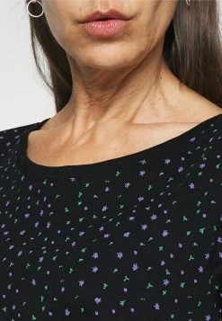 Edc By Esprit SLUB ROUND NECK WITH - Print T-shirt - Black -edc by Esprit Shop 5c756511879b4df79e4c468cd17519d7