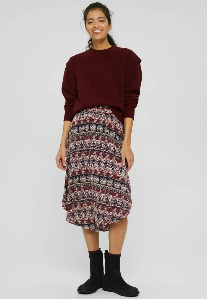 Edc By Esprit A-line Skirt - Garnet Red 2 Edc By Esprit A-line Skirt - Garnet Red - Image 2