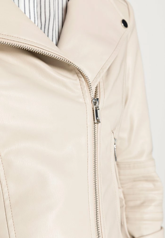 Edc By Esprit BIKER - Faux Leather Jacket - Cream Beige 5 Edc By Esprit BIKER - Faux Leather Jacket - Cream Beige - Image 5