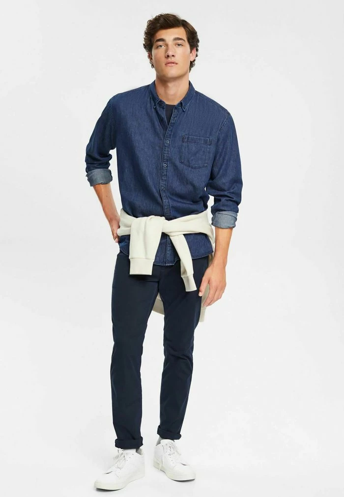 Edc By Esprit Shirt - Blue Dark Washed 2 Edc By Esprit Shirt - Blue Dark Washed - Image 2