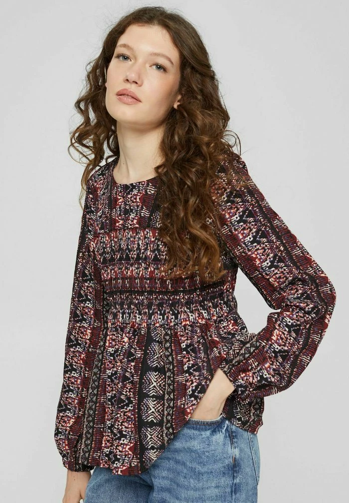 Edc By Esprit MIT SMOK DETAILS - Blouse - Garnet Red 1 Edc By Esprit MIT SMOK DETAILS - Blouse - Garnet Red