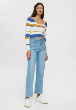 Edc By Esprit Straight Leg Jeans - Blue Medium Washed