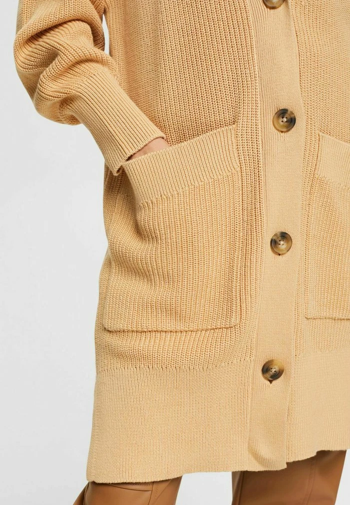 Edc By Esprit LANGER - Cardigan - Sand 4 Edc By Esprit LANGER - Cardigan - Sand - Image 4