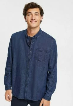 Edc By Esprit Shirt - Blue Dark Washed