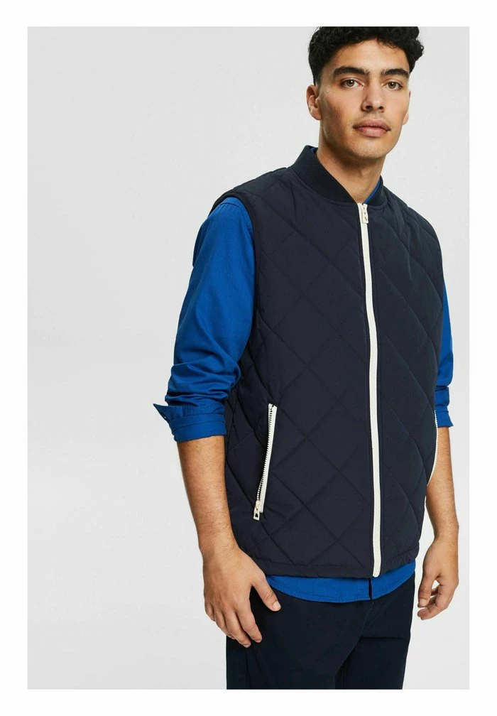 Edc By Esprit Waistcoat - Navy 1 Edc By Esprit Waistcoat - Navy