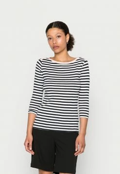 Edc By Esprit STRIPED SLEEVE TEE - Long Sleeved Top - Black