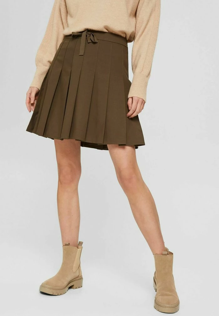 Edc By Esprit A-line Skirt - Dark Khaki 3 Edc By Esprit A-line Skirt - Dark Khaki - Image 3
