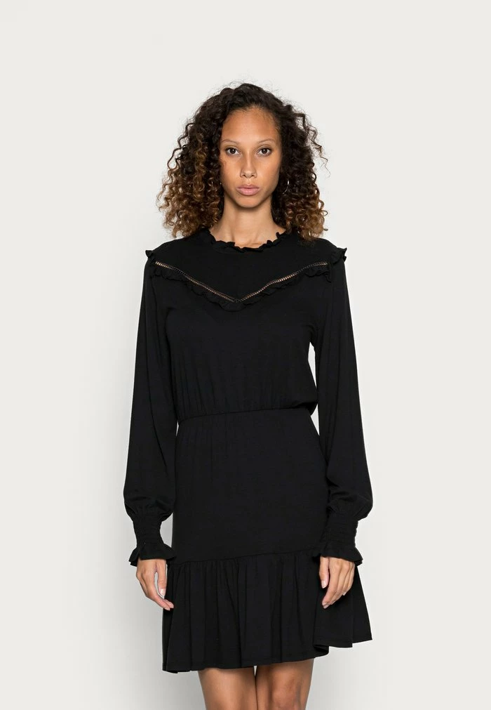 Edc By Esprit FRILL DRESS - Day Dress - Black 1 Edc By Esprit FRILL DRESS - Day Dress - Black