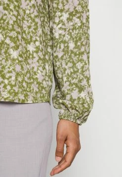 Edc By Esprit GATHERED BLOUSE - Long Sleeved Top - Olive -edc by Esprit Shop 697d3de172974cf9ba3d7c076a543f65