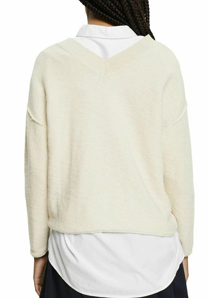 Edc By Esprit MIT V-AUSSCHNITT - Jumper - Sand 5 Edc By Esprit MIT V-AUSSCHNITT - Jumper - Sand - Image 5