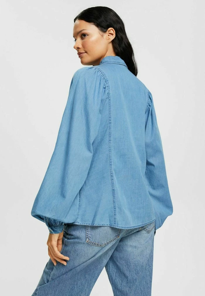 Edc By Esprit Button-down Blouse - Blue Light Wash 3 Edc By Esprit Button-down Blouse - Blue Light Wash - Image 3