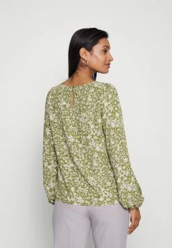Edc By Esprit GATHERED BLOUSE - Long Sleeved Top - Olive -edc by Esprit Shop 6d302dbaf72a46ada92883d4e8fcab09