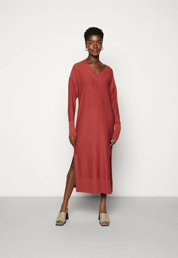 Edc By Esprit VNECK DRESS - Jumper Dress - Terracotta 1 Edc By Esprit VNECK DRESS - Jumper Dress - Terracotta