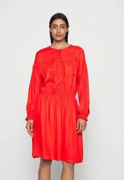 Edc By Esprit GATHERED - Day Dress - Orange Red