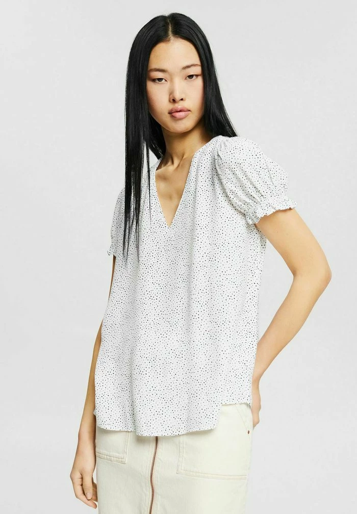 Edc By Esprit SHORT SLEEVE BLOUSE - Print T-shirt - Off White 1 Edc By Esprit SHORT SLEEVE BLOUSE - Print T-shirt - Off White
