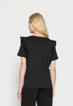 Edc By Esprit FRILL TEE - Print T-shirt - Black -edc by Esprit Shop 6f56f238ade4482dba4c72f2e72ce267